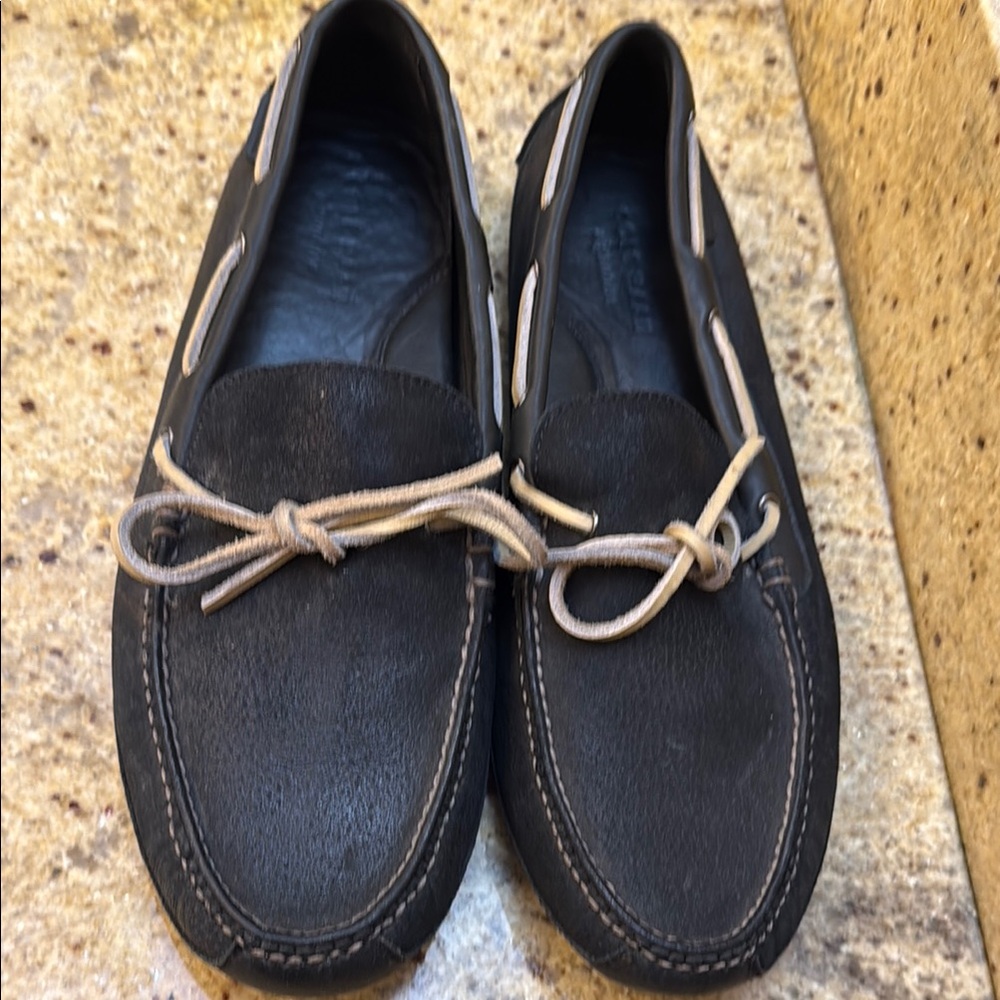 Cole Haan Black and Tan Slip-On Loafers